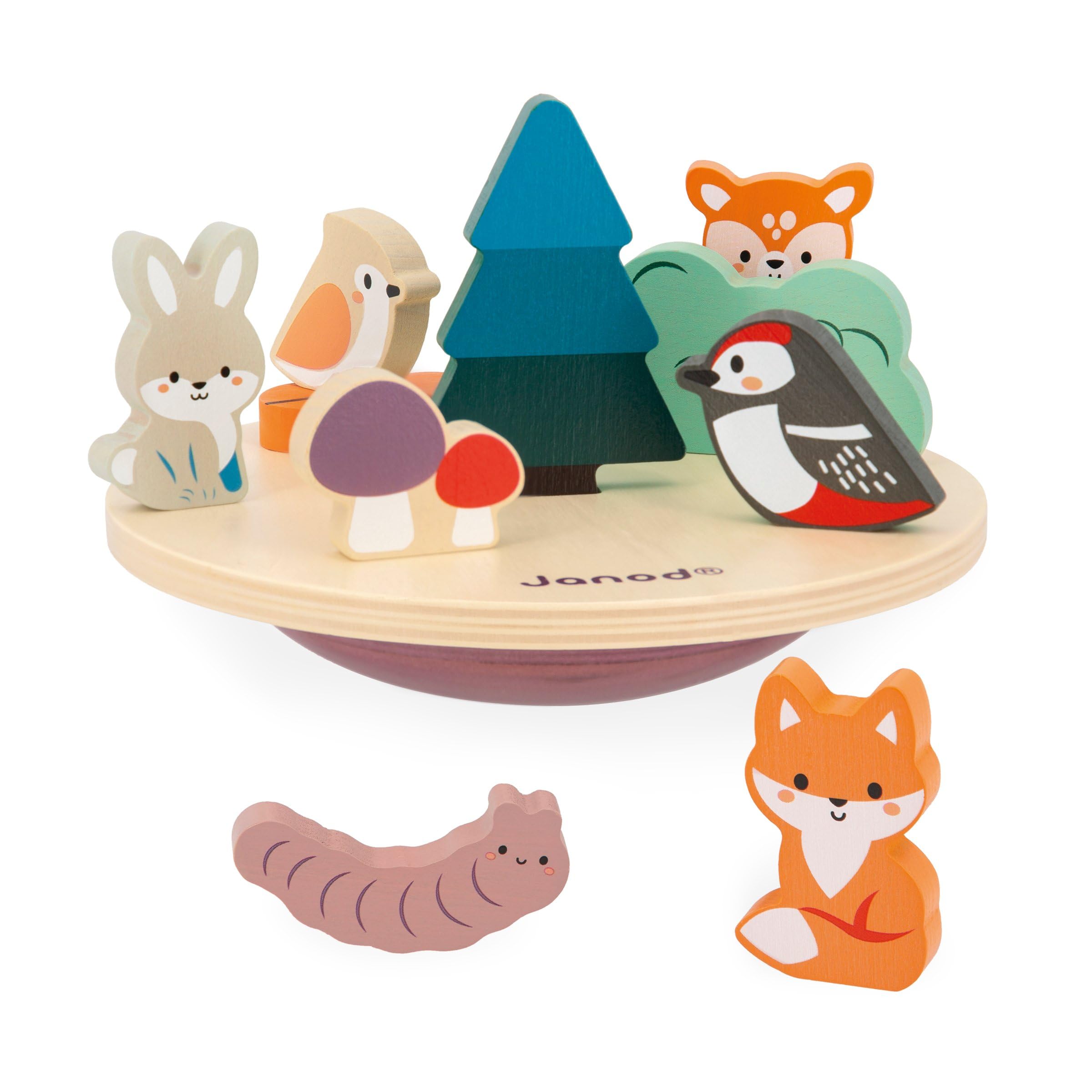 Janod - FSC Wood Balance Game - Ecosystem Theme - Early-Years Developmental Game - In Partnership with WWF - 24 Months +, J08642