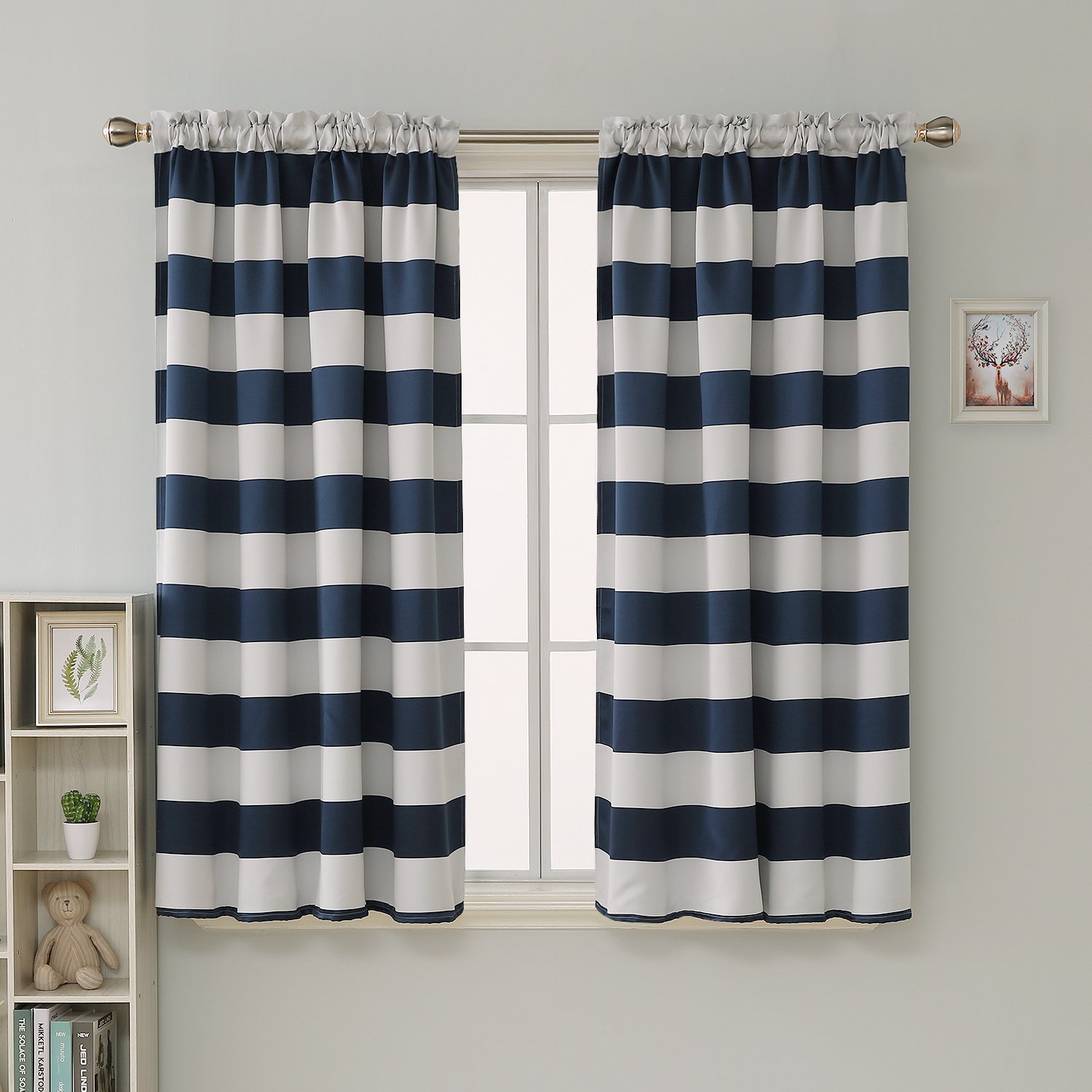 Best Blue And White Striped Kitchen Curtains
