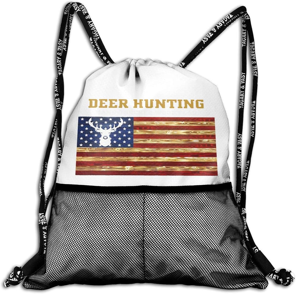 American Deer Hunting Bundle Backpack Drawstring Bags Eat Sleep Dance Repeat Beam
