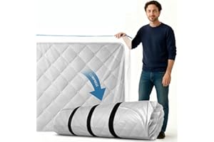 KALOTIDY Memory Foam Mattress Vacuum Bag, Heavy-Duty Mattress Storage Bag for Moving and Transport, Mattress Compression Bag with Straps & Dual-Zip Seal (Twin/Twin XL)