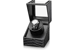 K-KLPEKYC Watch Winder for Automatic Watches,Automatic Watch Winder Box,Double Watch Winder for Women's and Men's Watches with Quiet Japanese Mabuchi Motor (Style-1 Black)