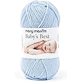 Mary Maxim Baby’s Best Blue Yarn for Crocheting and Knitting, Lightweight Size 2 Yarn for Baby Blankets, Afghans and Clothing