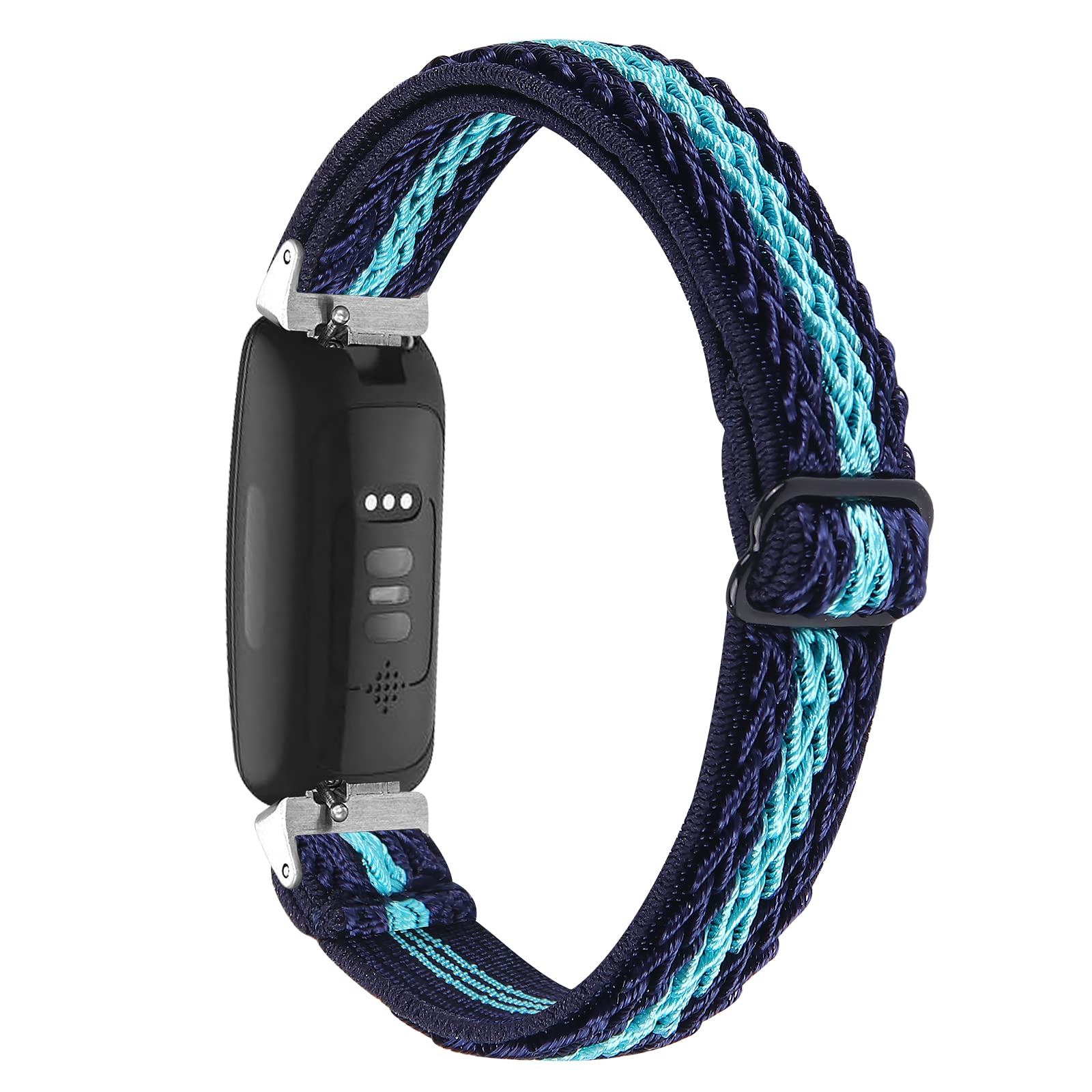 Gimuk Elastic Strap compatible with Fitbit Inspire 2/Inspire/Inspire HR/Ace 2/Ace 3, Women Men Soft Breathable Nylon Fabric Sport Replacement Watch Strap Band Stretchy Wristband (Blue Green)