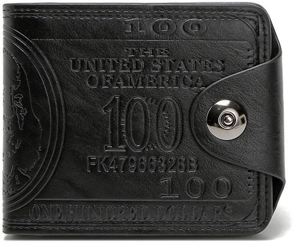 Men's Novelty US 100 Dollar Wallet Bill Money Billfold Safe Purse With Magnetic Buckle-Sibalasi