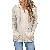JomeDesign Sweaters for Women Long Sleeve Sweatshirt Fashion Hoodies Zip Up Loose Casual Fall Tops S-XXL