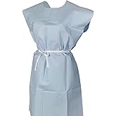 McKesson Disposable Patient Exam Gown [Pack of 50] Latex-Free, Medical, Hospital, Tissue/Polyester, Blue, One Size Fits Most