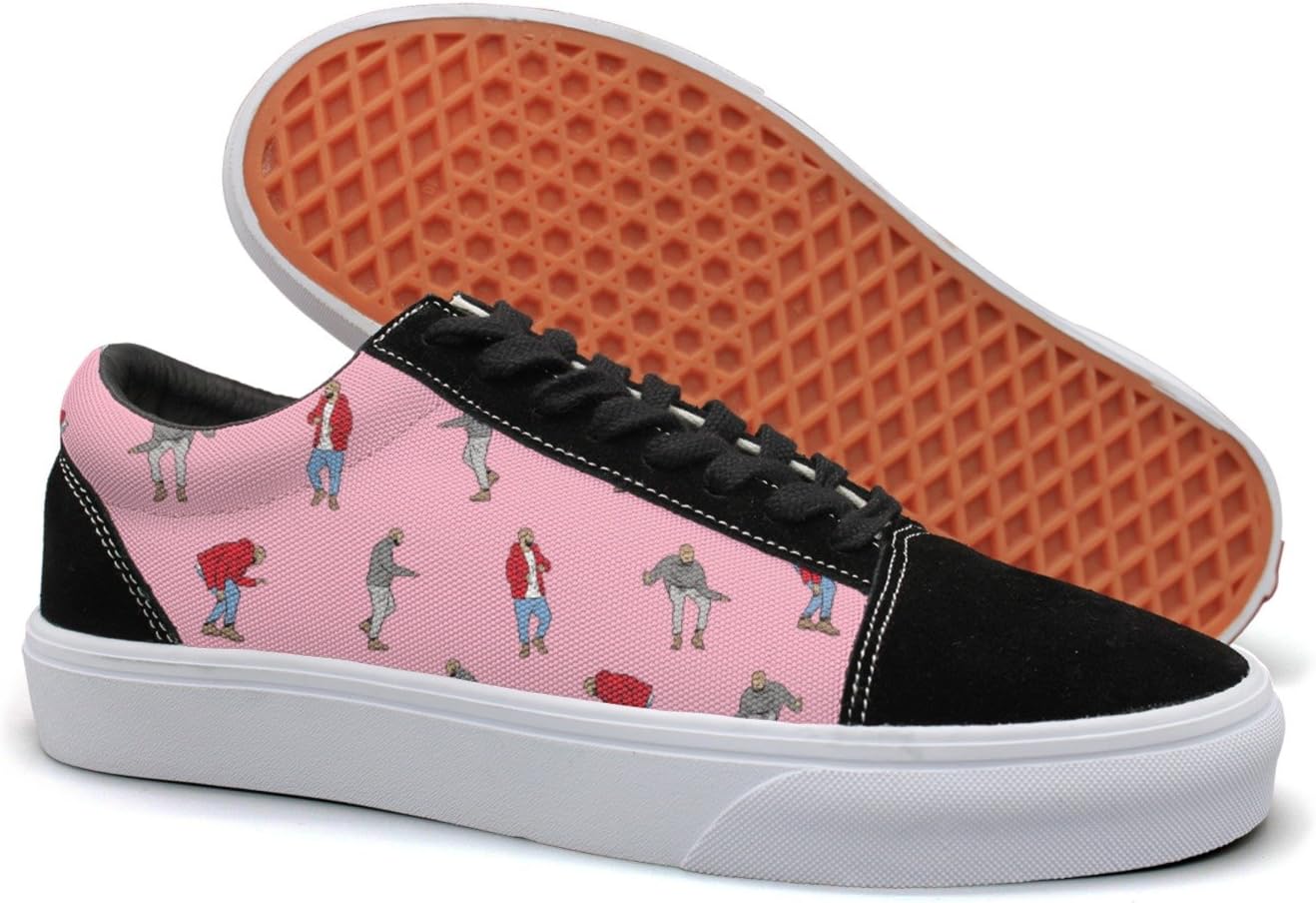 Amazon Com Designsonic Canadian Rapper Pink Doughnut Yellow Background Woman Skate Shoe Athletic Trainers Low Top Sports Outdoors