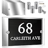 Qunclay 4 Sets Acrylic Office Name Plate for Wall 7.8 x 5.1 Inch Acrylic Wall Name Plate Holders Office Door Sign Systems with Stainless Steel Standoff Screws Aluminium Sign Holder
