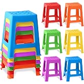 TURSTIN 6 Pack Stackable Classroom Stools - Plastic, Nesting, Colorful, Round, Indoor/Outdoor, Flexible Seating, Decorative Chairs for Home, Office, School