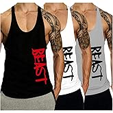 InleaderAesthetics Men's Tank Tops Sleeveless Shirts Y-Back Gym Workout Stringer Tank Tops Bodybuilding Fitness T-Shirts