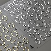 Silver Gold Nail Art Stickers Decals 5D Embossed Self Adhesive Nail Decals for Nail Art Silver Gold Irregularity Nail Stickers for Women Gold Nail Art Design for DIY Manicure Decoration