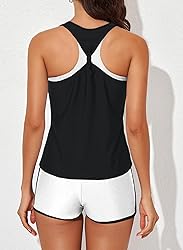 Aleumdr 3 Piece Athletic Tankini Swimsuits for