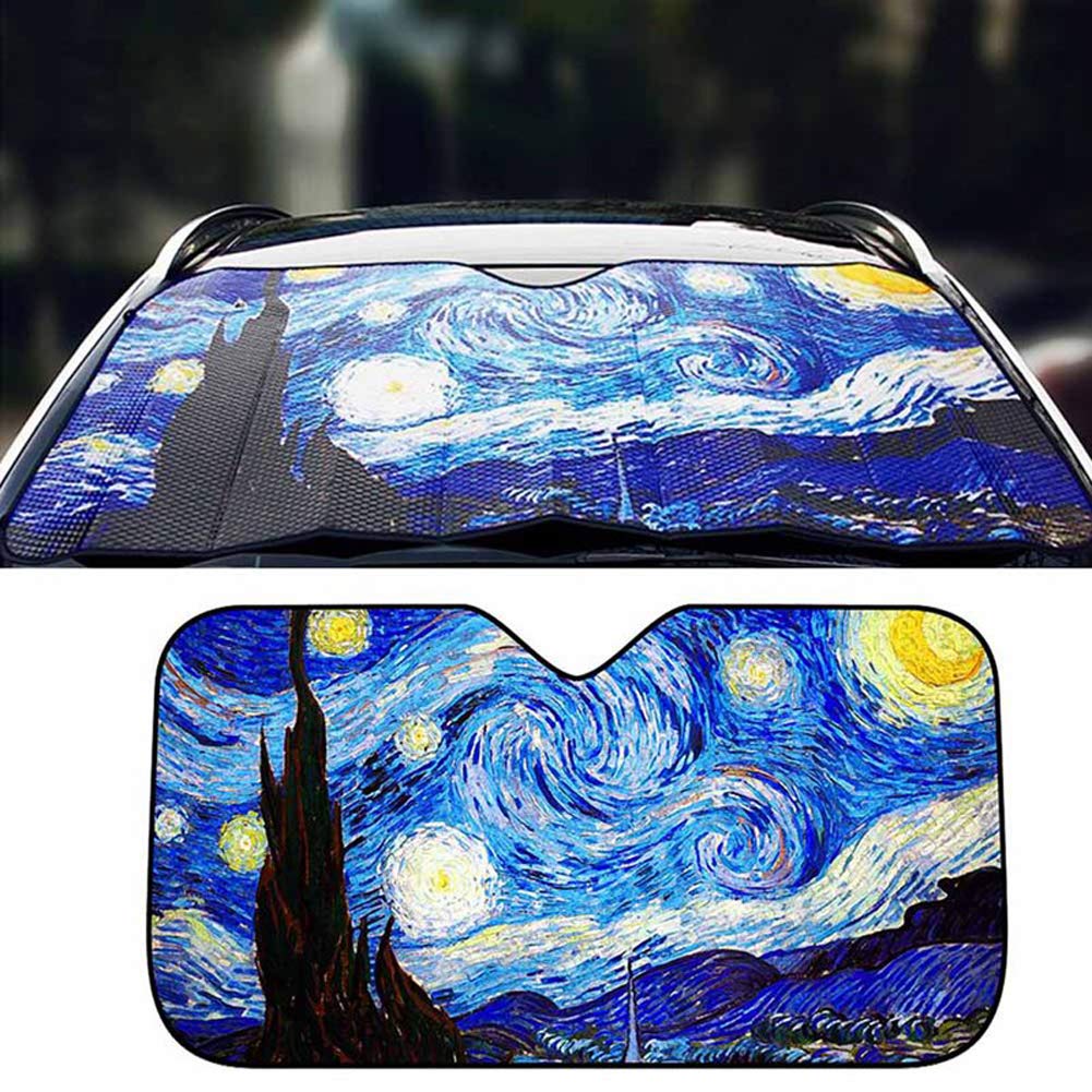 Car Windshield Sunshades Auto Windscreen Shade Car Sun Protection Front Window Cover The Aluminum Foil Shade Blind (Cloud)