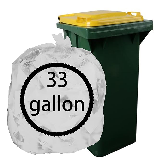 Ggbin White 33 Gallon Large Trash Bags, 55 Counts Kitchen