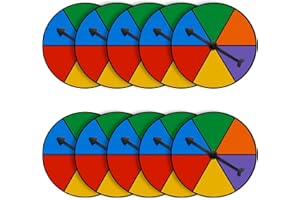 Chivao 10 Sets Game Spinner Wheel Blank Erasable Math Game Spinner Board with Plastic Rotating Arrows for Prizes(Classic,Assorted Color)