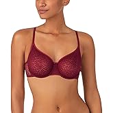 DKNY Women's Modern Lace Unlined Demi Bra, Garnet, 32B