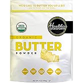 Healthier Comforts Organic Butter Powder | USDA Certified Organic Dehydrated Unsalted Butter | Kosher, Gluten Free, Non-GMO |