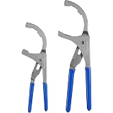 WORKPRO Oil Filter Wrench Set, 9" &amp; 12" Oil Filter Removal Pliers Tools | 5-Position Adjustable Design, Ideal for Engine Filters, Cars, and Trucks, 2-piece