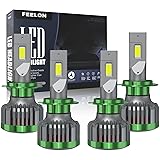 ASLONG 240W 28800LM H7+H7 LED Headlight Bulbs Combo Package, 6000K Extremely Bright CSP Chips Conversion Kit Replacement High