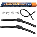AERO Voyager 28" + 28" Premium All-Season OEM Quality Windshield Wiper Blades with Extra Rubber Refill + 1 Year Warranty (Set