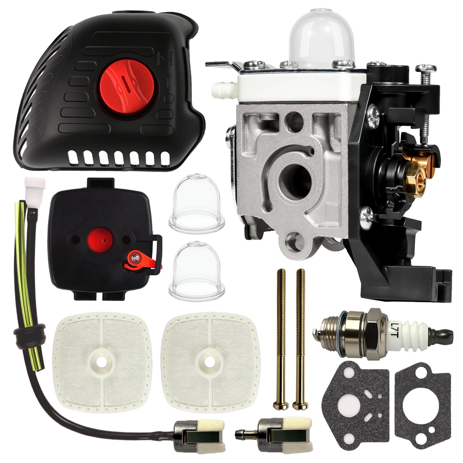 Photo 1 of SRM 225 Carburetor for ECHO SRM-225 GT-225 PAS-225 PAS 225 PE225 PPF225 SHC225 RB-K93 Trimmer Weedeater,Replace A021001690,parts with replacement Air Filter Case Cleaner Cover Fuel Line Tune Up Kit