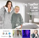 trekki The Big Softy Blanket Hoodie Oversized Sherpa Fleece Black view 7