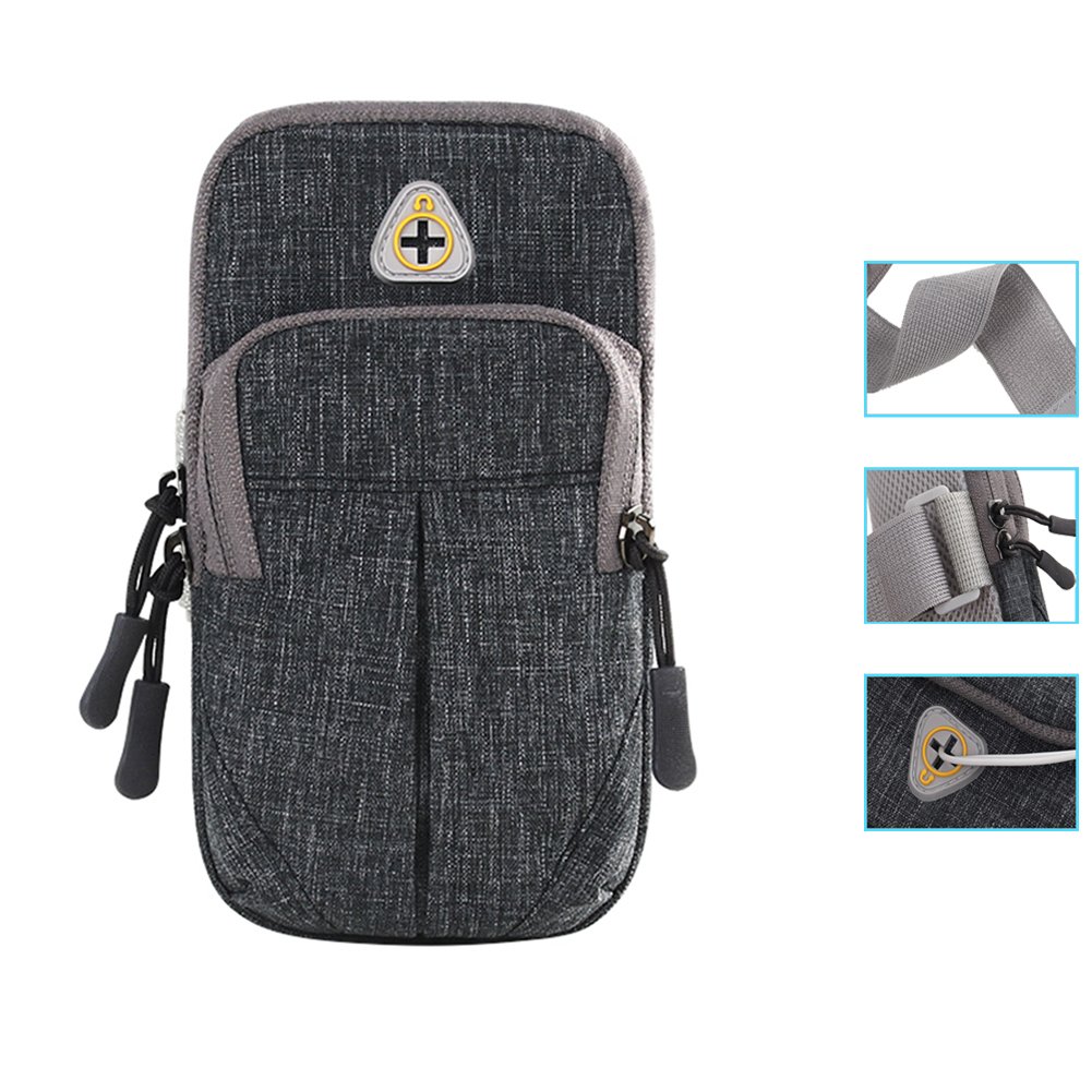 FIRSTBUY Sports Running Armband Adjustable Universal Armband CellPhone Holder, Sweatproof Jogging Phone GYM Exercise Workout Armband for iPhone X/8/8Plus/7/7Plus/Samsung Galaxy S9/S8/S7/LG (Gray)