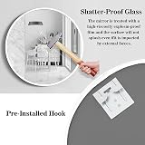 Warmiehomy Round Bathroom Mirror 50cm White Aluminium Frame Wall Mounted view 4