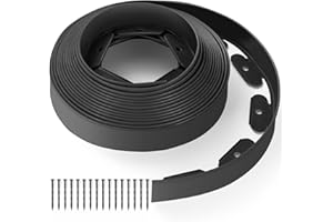 BIUEUS No Dig Landscape,2"×100Ft Garden Edging with 90 Spikes, No Dig Design for Landscaping, Flower Gardens, Lawn(Black,Free Nails Need to be Ordered Separately)