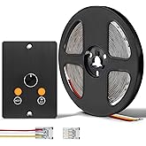 Obeaming 3CCT Flexible 16.4ft LED Strip Light with 12V CCT Switchable Dimmer Kit for Camper Vans, Trucks & Trailers Indoor. CCT Changeable(3000K/4500K/6000K) & Brightness Control DC12V, 10A