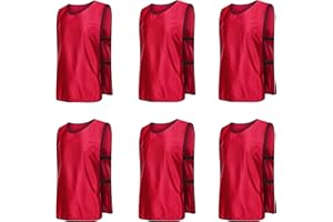 RE-HUO 6 Pack Scrimmage Vests/Sport Basketball Pinnies/Soccer Bibs for Kid and Adult