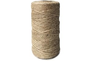 ILIKEEC Jute Twine 328 Feet 3 Ply 2mm Arts Crafts Jute Rope Durable Packing String for Photos and Gardening Applications
