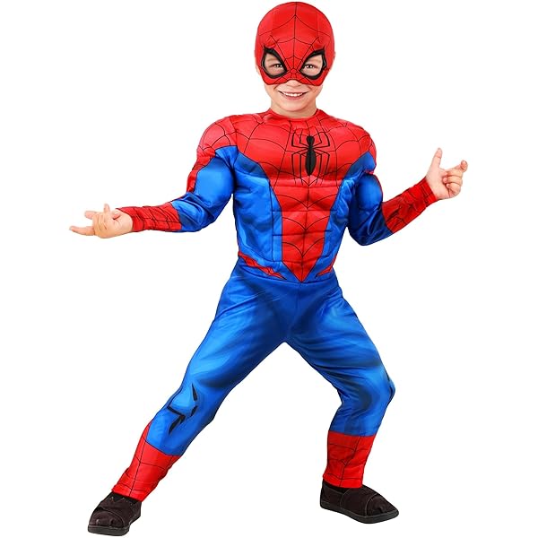 Marvel Youth Spider-Man Mask - 3D Plastic Mask with Elastic Strap