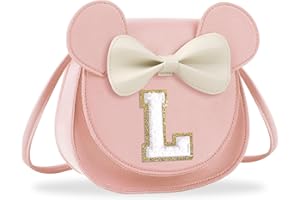IQIMOTT Toddler Purse Girl Wallet for 2-10 Year Old Birthday Gift, Personalized Kids Little Mouse Ear Bow Crossbody Shoulder Purse