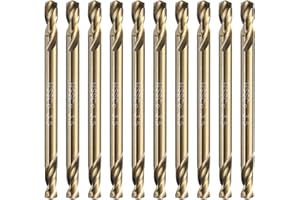 Generic 10Pcs Cobalt Drill Bits Double Ended 3.2mm/0.125" M35 High Speed Steel Twist Drill Bit Stubby Body for Hardened Steel