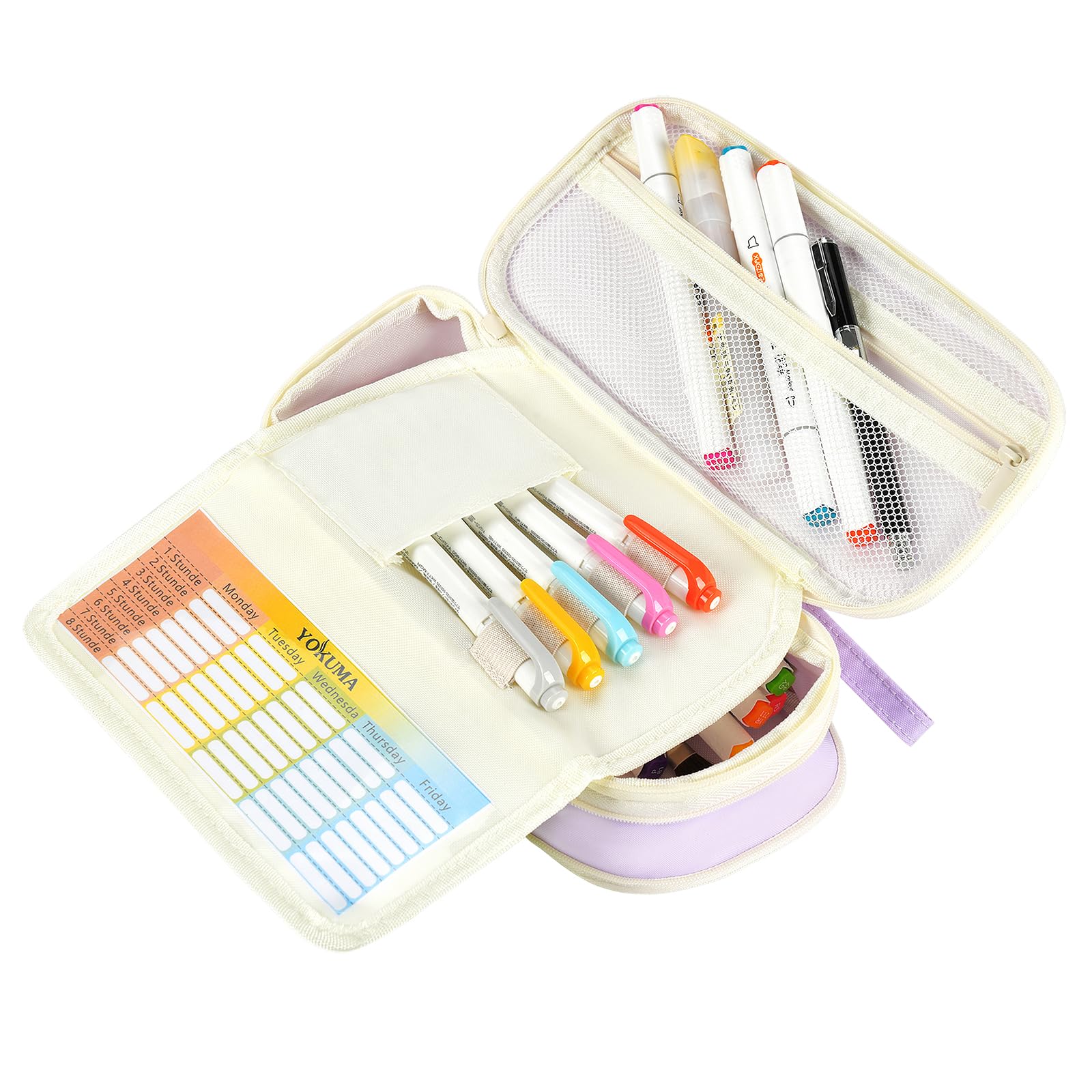 YOKUMA Pencil Case Cute Pencil Pouch for Girls Big Capacity Pen Bag Box, Kawaii Aesthetic College School Supplies for Student Teen Adults Preppy, Purple