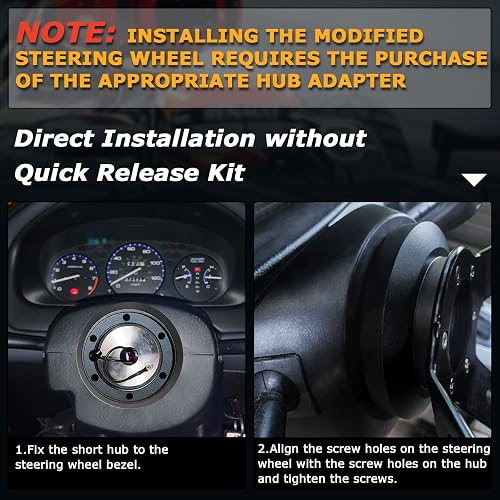 Black Aluminum 6-Hole Steering Wheel Hub Adapter Kit For Toyota/Corolla/Celica