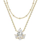 GNIRTSI Dainty Gold Necklaces for Women Cubic Zirconia 14k Gold Plated Layered Necklaces, Simple Diamond Choker Necklaces Trendy Jewelry Gifts