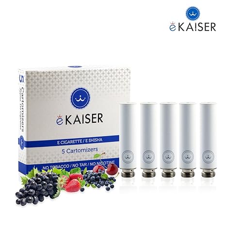 E-Zigarette | E-Liquid 5er Pack Weiß Cartomizer | Beeren-Mix | E-Shisha | für eKaiser Wiederaufladbar E-Shisha Zigarette (Erd