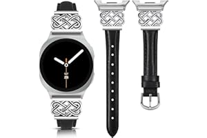 TOYOUTHS Compatible with Samsung Galaxy Watch 8 40mm 44mm/Galaxy Watch 8 Classic 46mm Band No Gap One-Click Dressy Slim Leath