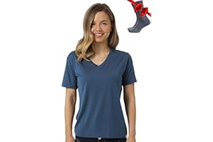 Merino.tech Merino Wool T Shirt Women - 100% Merino Wool Base Layer Women Short Sleeve Moisture-Wicking Tee and Hiking Socks