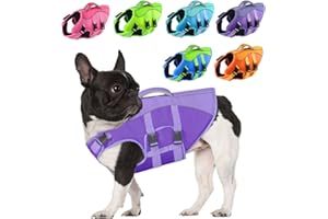 PETDSH Dog Life Jacket Small, High Flotation Dog Life Vest for Swimming Boating, Reflective Puppy Lifejacket with Superior Buoyancy and Rescue Handle, Adjustable Safety Dogs Floating Vests