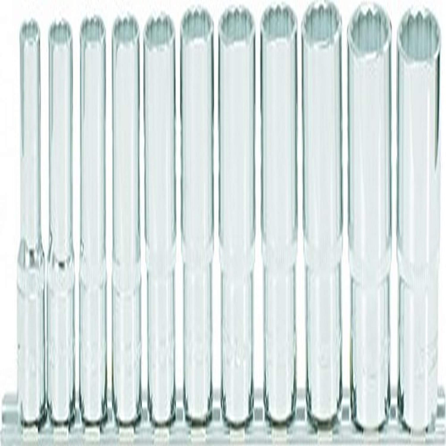KS Tools 9180602 Chrome Plus Bit Socket Set, 12-Point, Long 11 pce pieces 8 mm – 19 mm (3/8 "