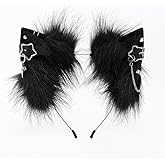 MANYU ZONES Handmade Cat Ears Headband Adjustable Animal Furry Ear Animal Headband Wolf Ear Hairband for Cosplay Christmas