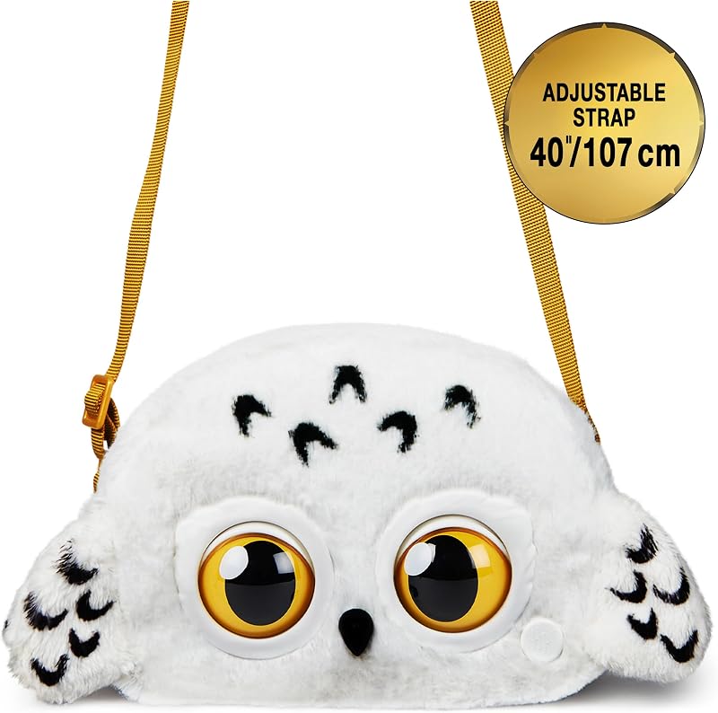 Harry Potter, Hedwig Purse Pets, animaletto giocattolo interattivo e borsa a spalla, oltre 30 suoni e reazioni, giocattoli per bambine da 6 anni in su