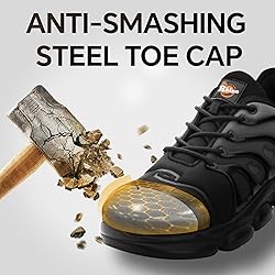 DRRHINO Steel Toe Shoes for Men Women Comfortable