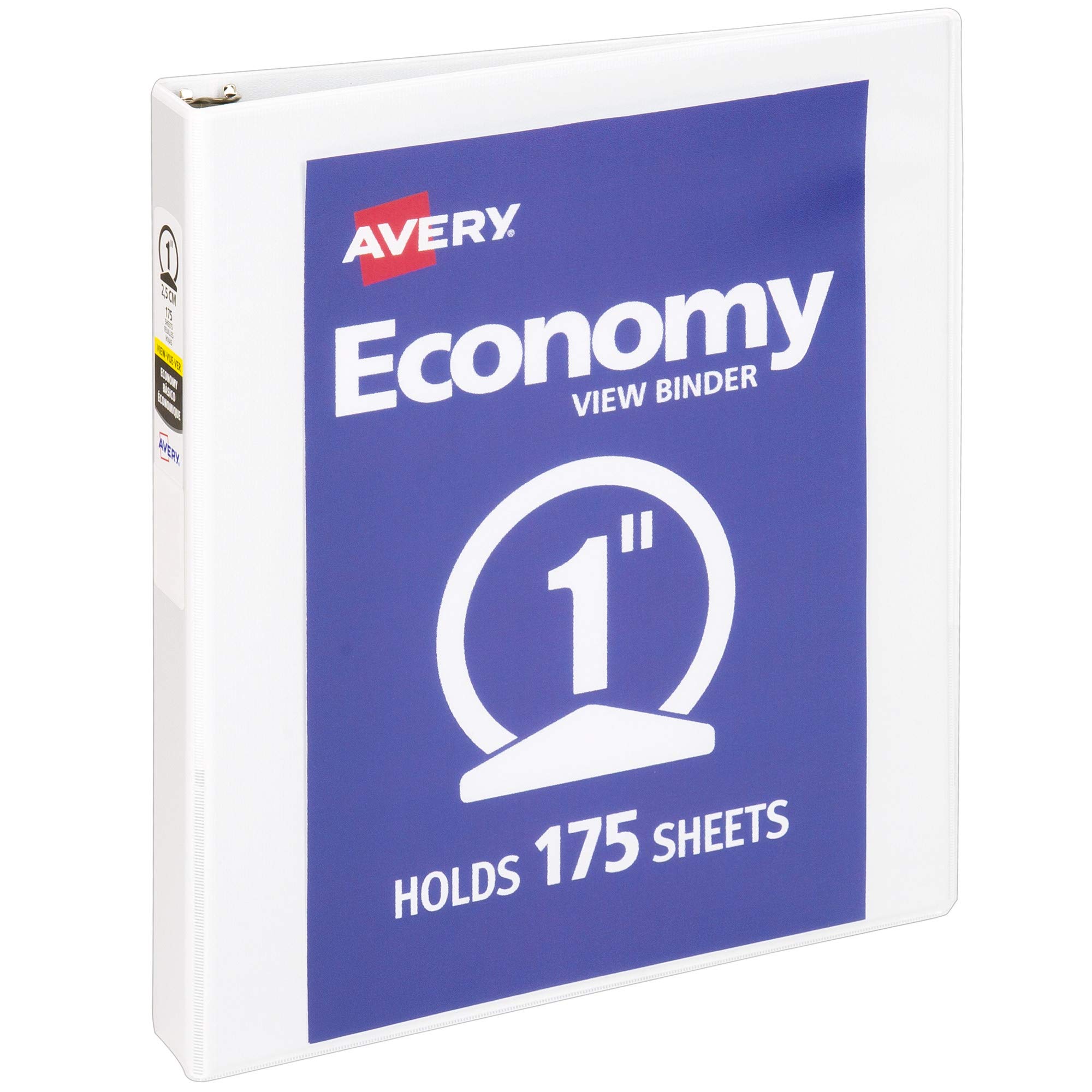 Photo 1 of Avery Economy View 3 Ring Binder, 1" Round Rings, 1 White Binder (05711)