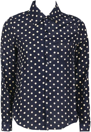 navy polka dot blouse uk