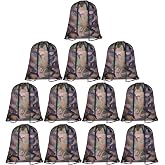KUUQA 12 Pack Camouflage Drawstring Backpack Bulk String Backpack | Cinch Kids Sport Bags, Storage Bags, For Gym Traveling