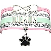 Vikitoriously Pet Dog Mom Bracelet - Infinity Love Memorial Paw Print Bracelet Gift For Women, Men, Dog Lovers Party Favors